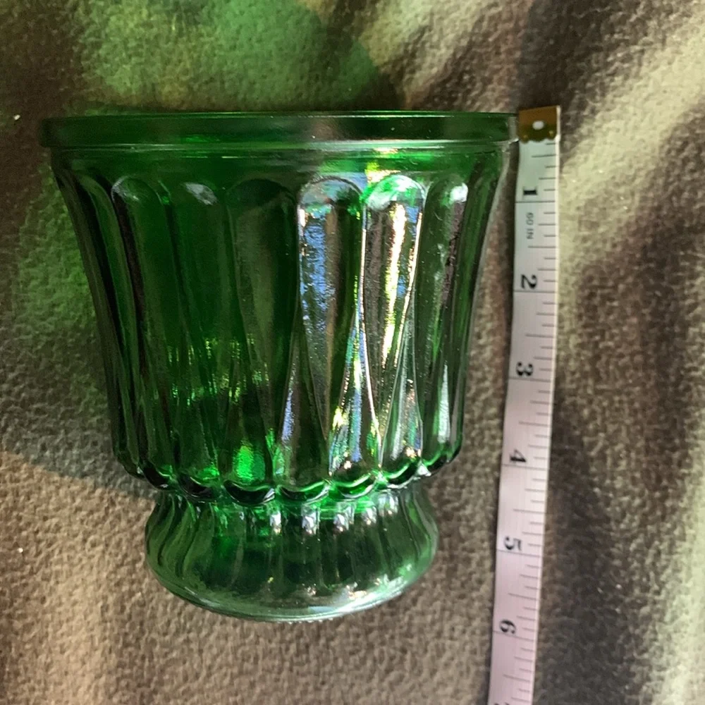 Set of 4 green glass Christmas vases. Various sizes. See pictures - Picture 8 of 10